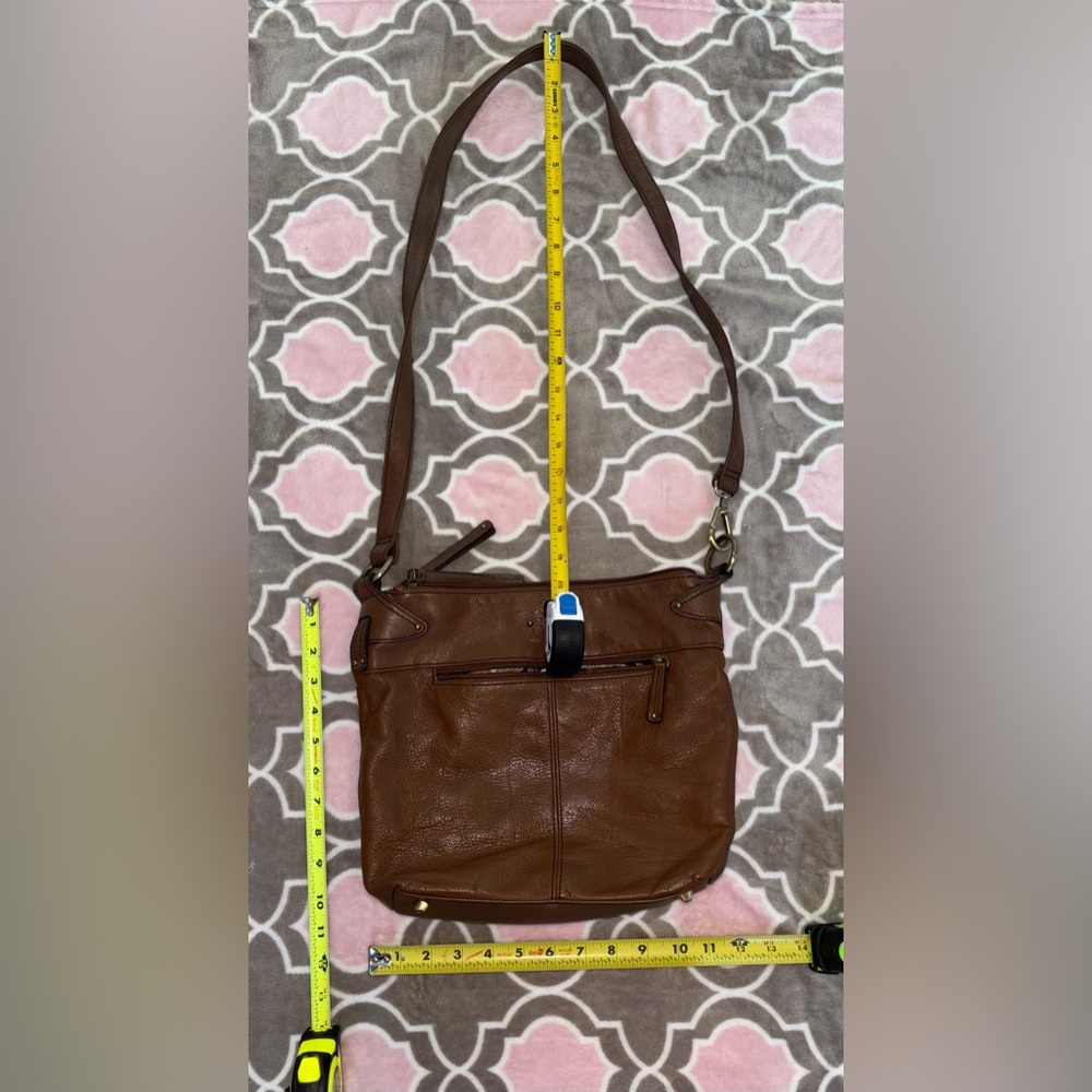Stone Mountain Brown Leather Crossbody Bag Genuine Leather Boho Shoulder Purse - Picture 5 of 8